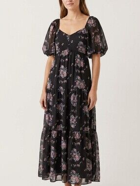 Chic Black Floral Maxi Dress